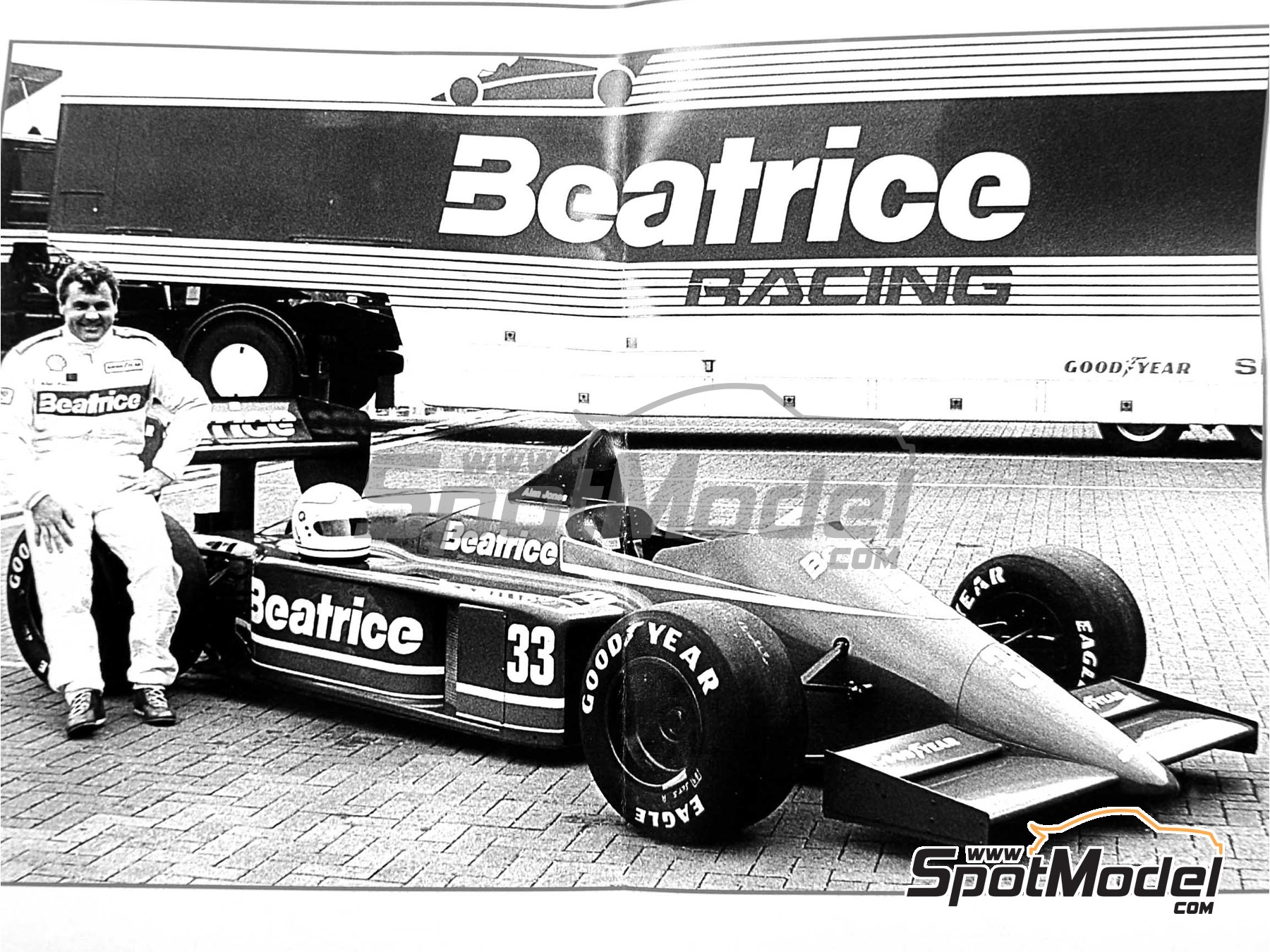 Beatrice Hart THL1 sponsored by Beatrice Italian Formula 1 Grand Prix 1985. Marking livery in 1 43 scale manufactured by Tameo Kits ref. DK025